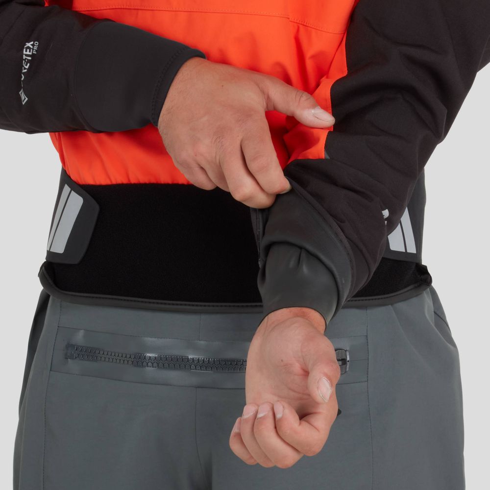 Featuring the Phenom GORE-TEX Pro Dry Suit - Men'smanufactured by NRS shown here from one angle.