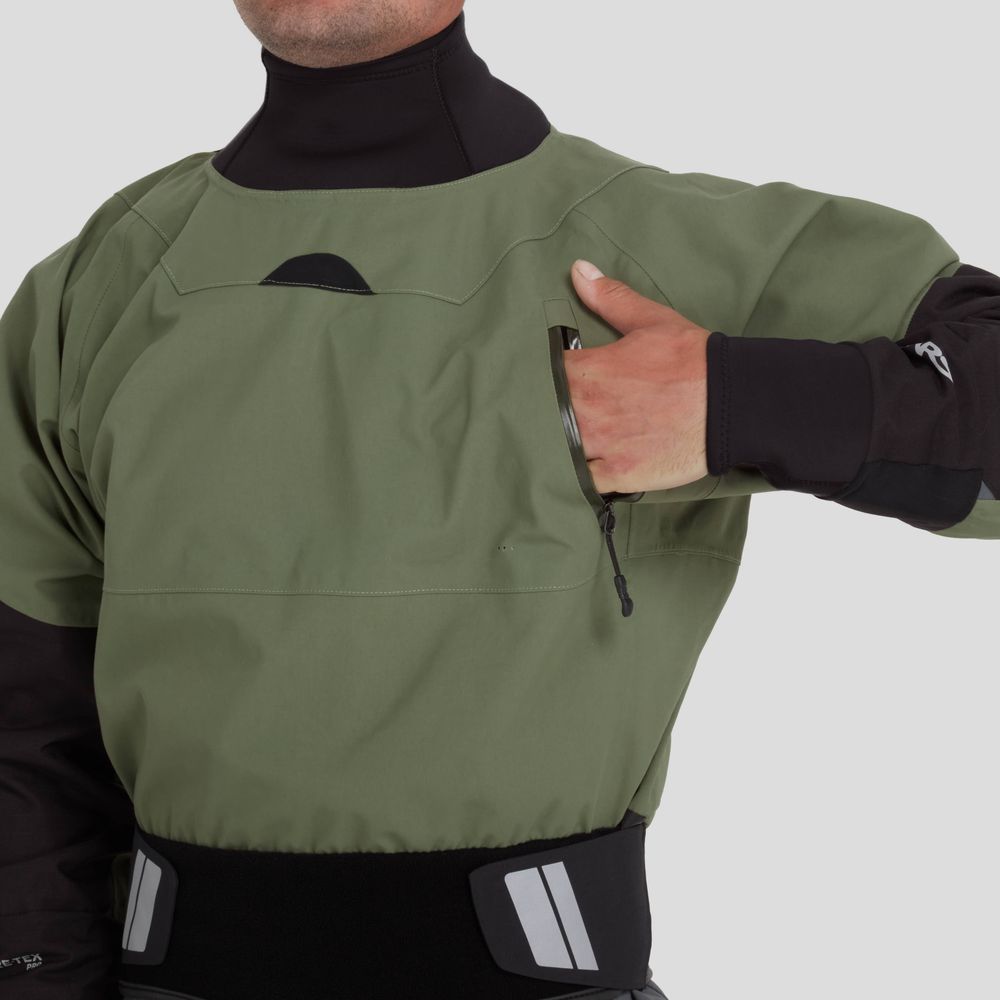 Featuring the Phenom GORE-TEX Pro Dry Suit - Men's manufactured by NRS shown here from a sixteenth angle.
