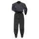 The NRS Phenom (GORE-TEX Pro) Drysuit - Men's is a full-body, dark gray drysuit with integrated socks, chest pocket, waist zipper, and a PFAS-free GORE-TEX ePE membrane for waterproof breathability—shown laid flat on white.