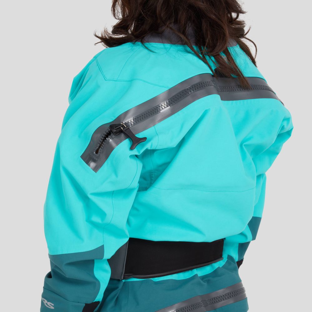 Featuring the Phenom GORE-TEX Pro Dry Suit - Women's manufactured by NRS shown here from a sixth angle.