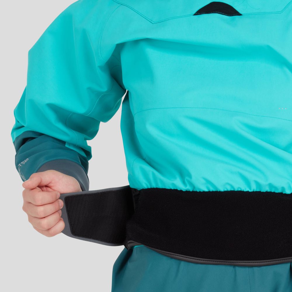 Featuring the Phenom GORE-TEX Pro Dry Suit - Women'smanufactured by NRS shown here from one angle.