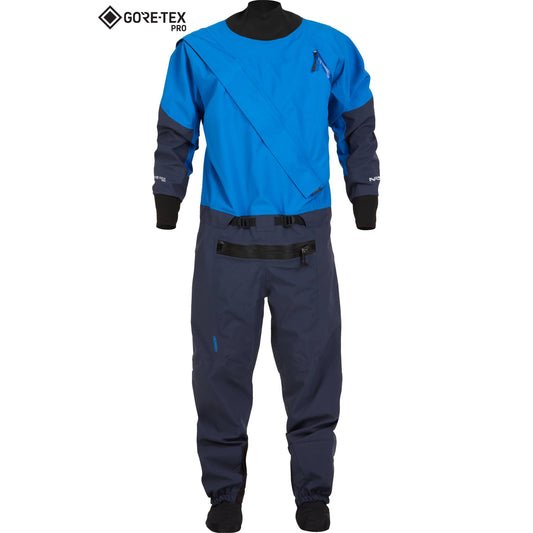 NRS Men's Nomad GORE-TEX Pro Semi-Dry Suit for water sports displayed against a white background.
