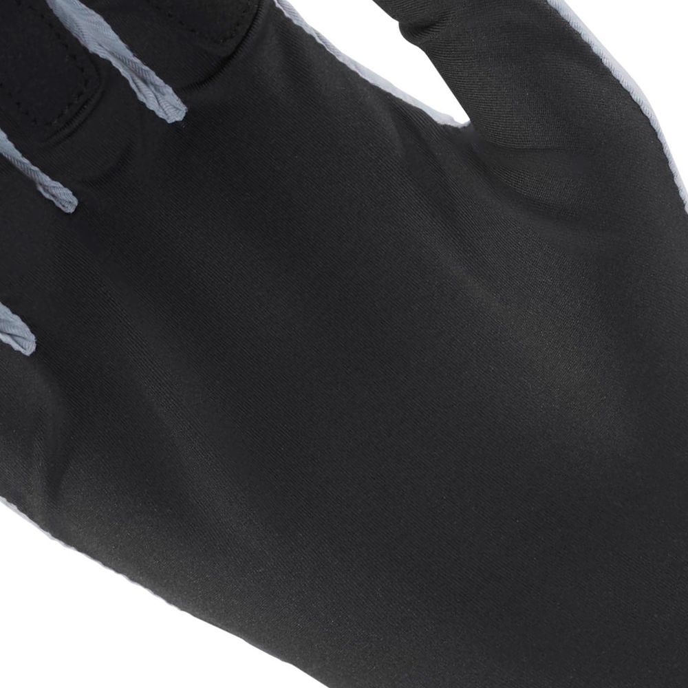 A close-up of the NRS Castaway Glove covering a hand, showcasing its smooth fabric and precise stitching made for UPF 50+ sun protection.