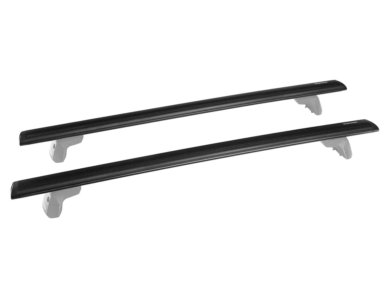 A pair of Yakima JetStream Crossbar roof rails on a white background.
