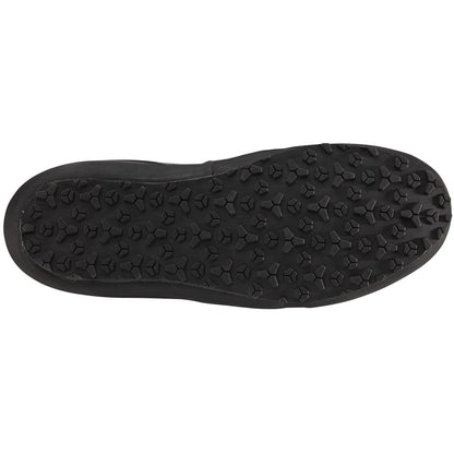 The image features the textured black sole of the NRS Boundary Boot, showcasing a waterproof design with a rugged pattern of hexagonal and circular studs.