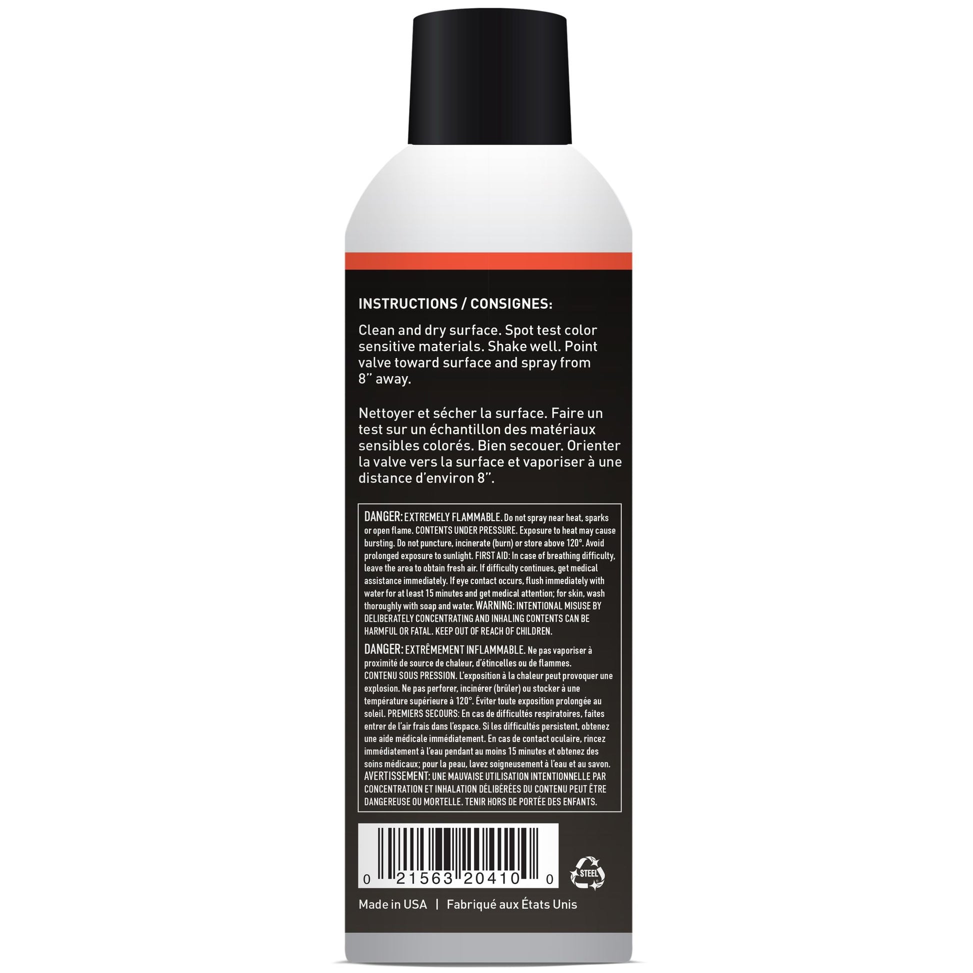 Back label of a Gear Aid Silicone Lubricant with instructions and barcode, warning: not for use on neoprene or rubber surfaces.