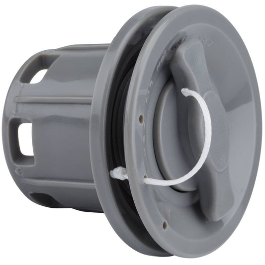 Akin to a replacement valve for rafts in its precision design, the NRS Halkey-Roberts Short Valve features a gray dishwasher lower spray arm cap with a pull cord attached.