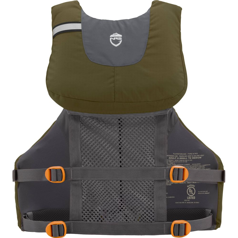 Featuring the Chinook Fishing PFD fishing pfd manufactured by NRS shown here from a fourth angle.