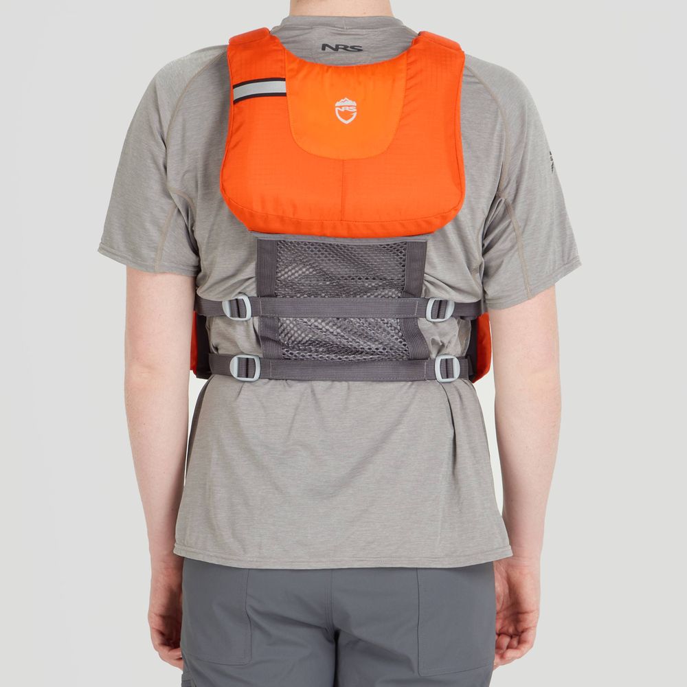 Featuring the Chinook Fishing PFD fishing pfd manufactured by NRS shown here from a thirty third angle.