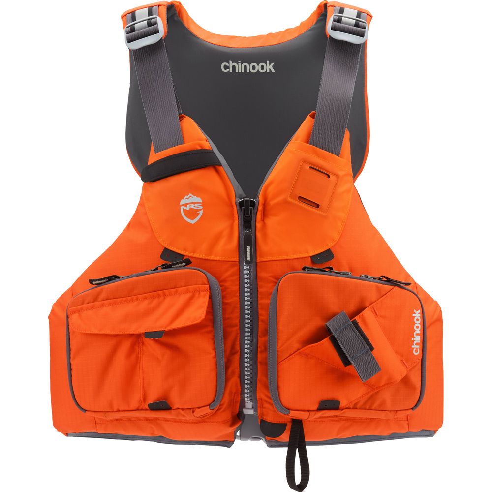 Featuring the Chinook Fishing PFD fishing pfd manufactured by NRS shown here from a second angle.