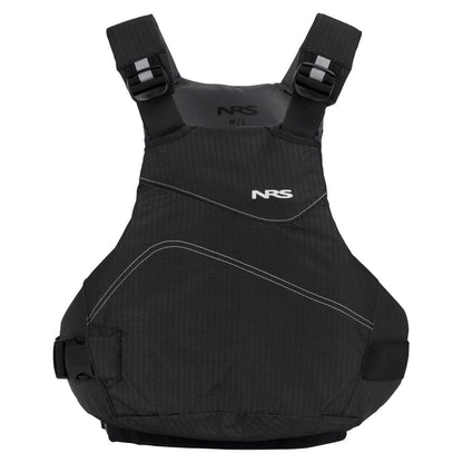 The NRS Vapor PFD life jacket features adjustable shoulder straps, side buckles, and the NRS logo on the chest—ideal for paddling.