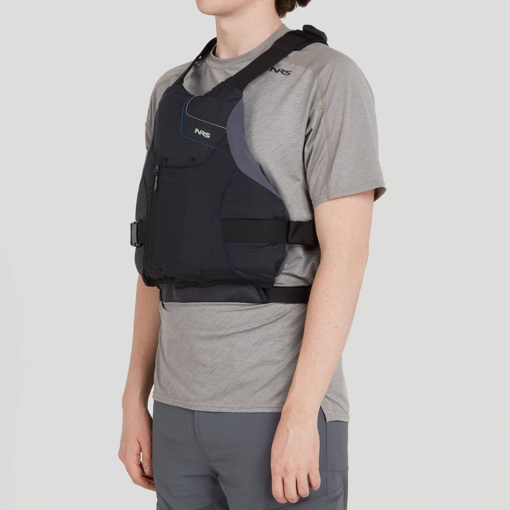 Featuring the Ion PFD men's pfd manufactured by NRS shown here from a twenty first angle.