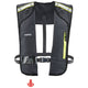 The NRS Matik Inflatable PFD combines safety and style with its black and gray design, bright yellow zipper, reflective strips, and red pull tab.