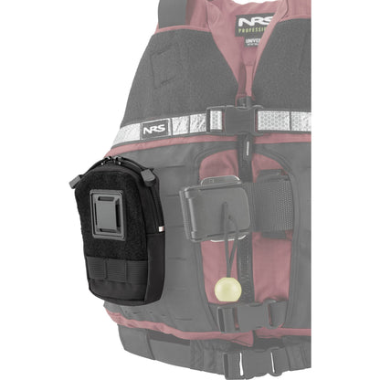 A NRS Molle PFD Accessory Pocket with a cell phone attached to it.