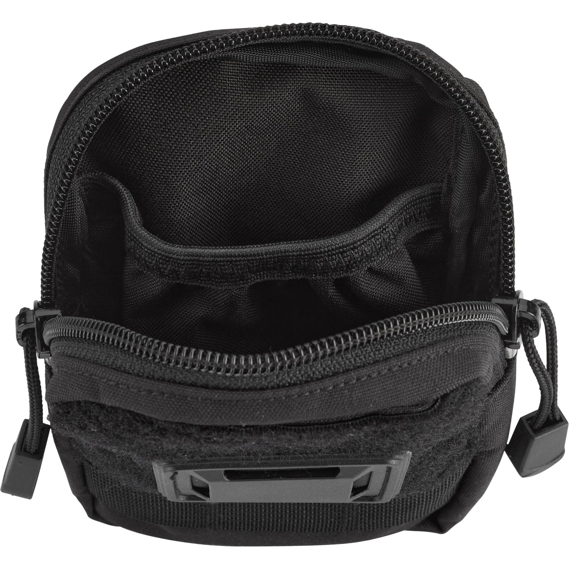 A black NRS Molle PFD Accessory Pocket with a zipper, perfect accessory for your outdoor excursions.