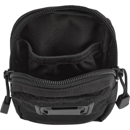 A black NRS Molle PFD Accessory Pocket with a zipper, perfect accessory for your outdoor excursions.