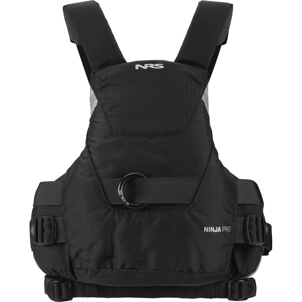 Featuring the Ninja Pro PFD rescue pfd manufactured by NRS shown here from a third angle.