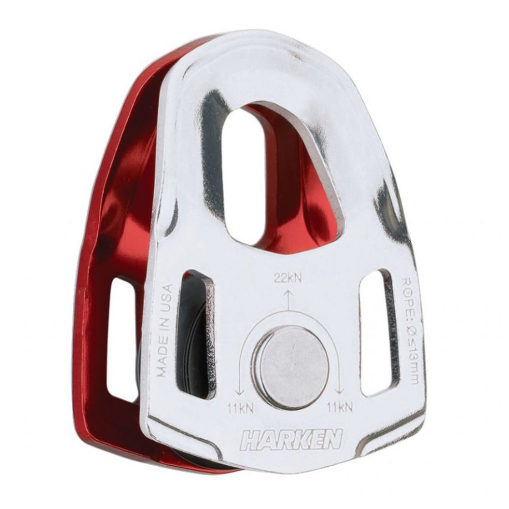 The NRS SMC CRx 1in Rescue Pulley features durable metal construction, clear load ratings, and rope specs—perfect for Z-Drag setups and prusik-minding tasks.