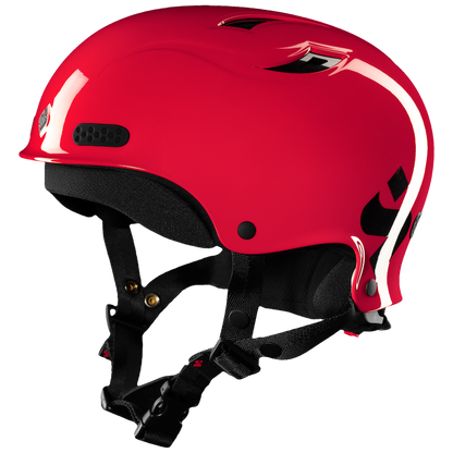 The Sweet Protection Wanderer II Helmet is a red helmet with an innovative Occigrip tensioning system and black adjustable straps, designed for ultimate impact resistance and safety.