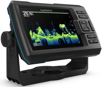 The Garmin Striker Vivid Fish Finders display underwater sonar imaging on screen, featuring several navigation and control buttons conveniently placed on the right side.