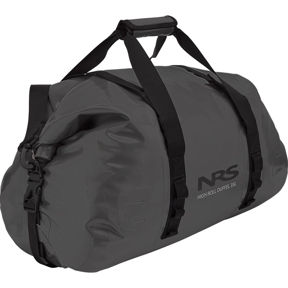 Featuring the High Roll Duffel Dry Bag dry bag manufactured by NRS shown here from one angle.