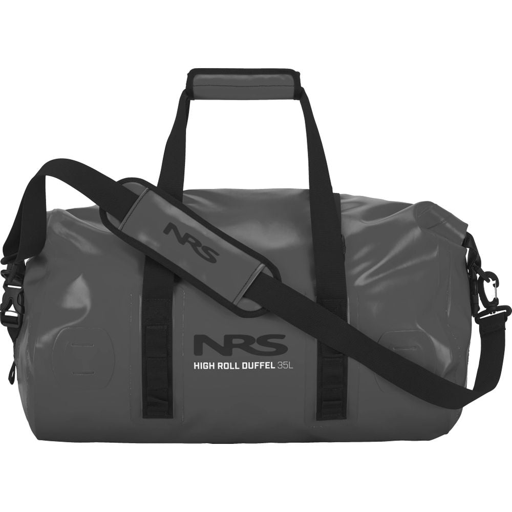 The NRS High Roll Duffel Dry Bag offers a 95L capacity with StormStrip™ closure, reinforced handles, and a shoulder strap. Crafted from PVC-Free TobaTex, this gray bag is perfect for adventurers seeking reliable dry bag performance.