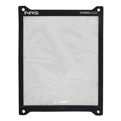 The NRS Hydrolock Mapcessory Map Case features a clear waterproof design, black trim, and reinforced corners, ensuring your maps stay dry and secure during adventures.