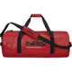 The NRS Expedition DriDuffel, in red, features a TRU Zip zipper with black straps and logo. This waterproof duffel offers a spacious 105L capacity, ideal for adventurous travels.