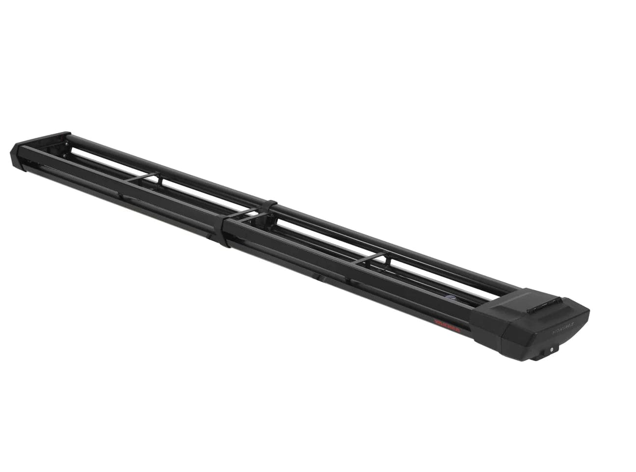 A black Yakima DoubleHaul rail with a handle on it.