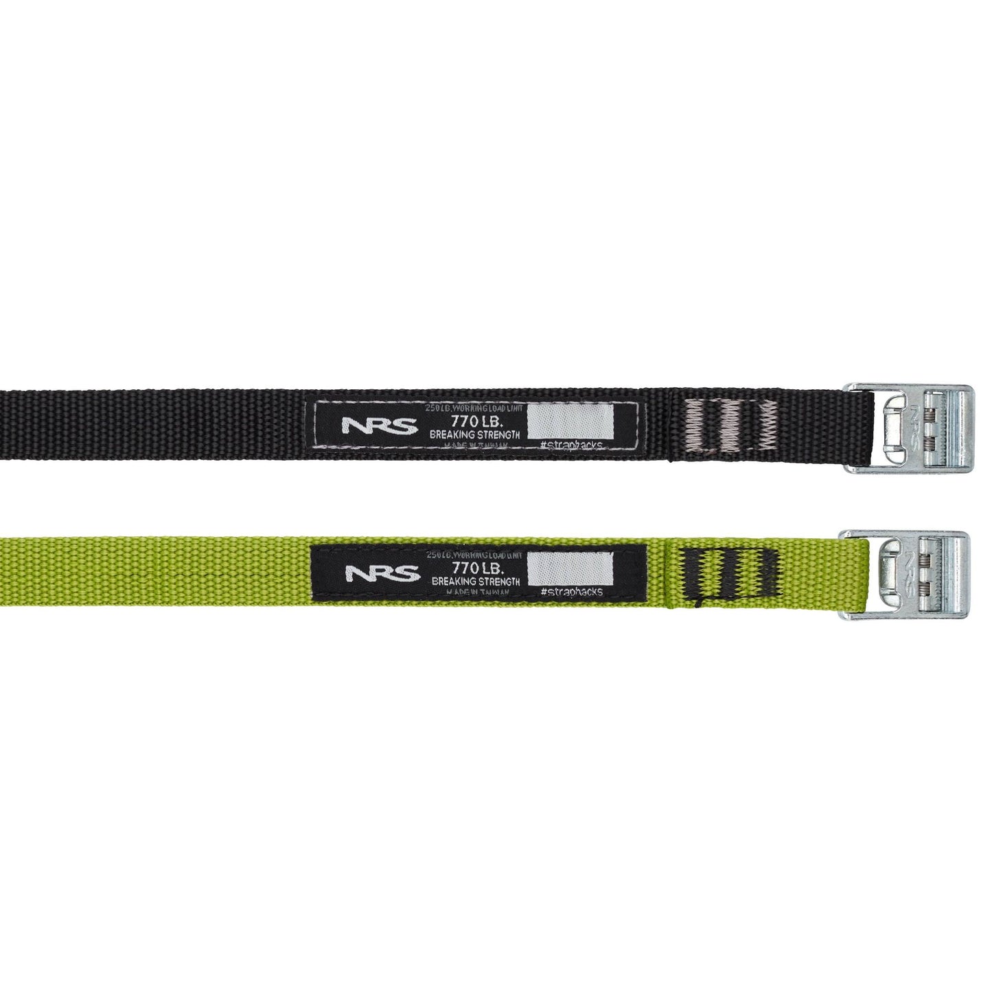 A pair of NRS Micro Straps 5/8" made with UV-protected polypropylene webbing on a white background.