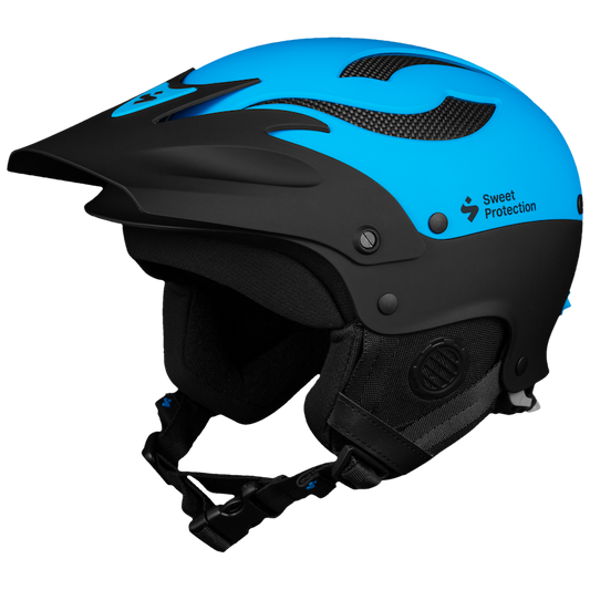 A blue and black Rocker helmet with OCCIGRIP technology by Sweet.