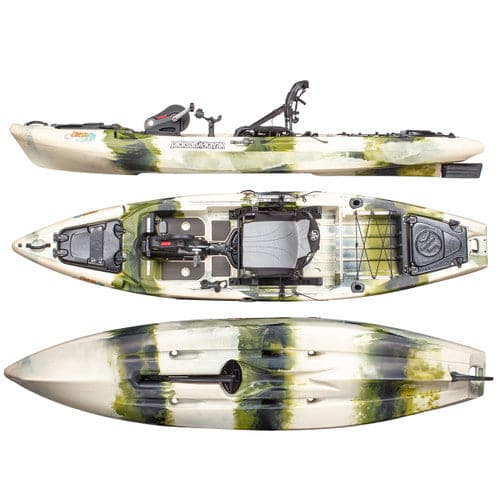 a pair of Jackson Kayak Coosa FD 12'7 fishing kayaks on a white background.