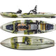 The Jackson Kayak Big Rig FD 13'3 in green and black is a sit-on-top fishing kayak with FlexDrive Mark IV, a mounted seat, ample storage, and versatile gear attachments, shown from side, top, and bottom angles.