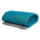 The NRS Sand Free Multi Mat is a blue tarp featuring a dual weave design with metal rings along the edges, making it an ideal durable camping option.