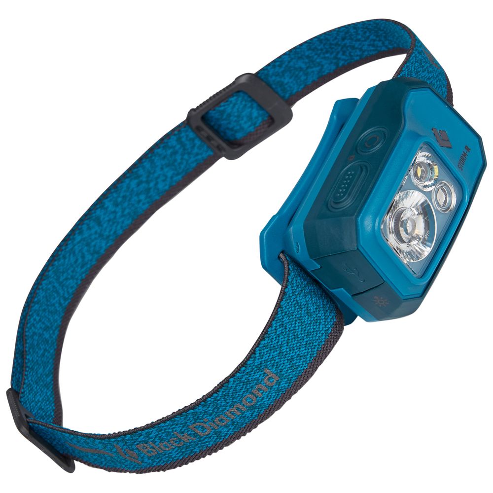 Storm Rechargeable Headlamp flashlight, headlamp made by Black Diamond in Azul.