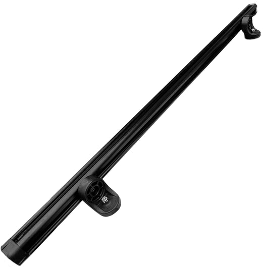 The Jackson Kayak TriTrak Kit is a black roof rack crossbar with mounting brackets and a top-loading track, shown on a white background.