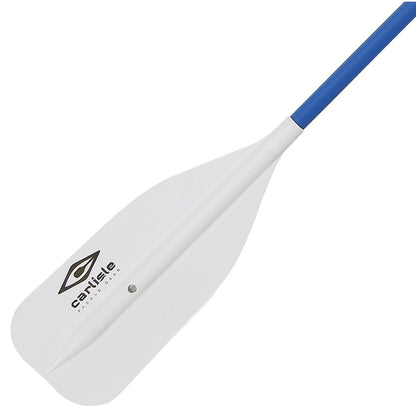 The "Standard Raft / Canoe Paddle" by Carlisle features a white blade with the "Carlisle" brand logo, complemented by a blue handle and an aluminum shaft.