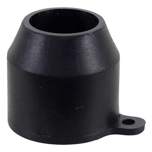 A black plastic Pressure Gauge Adapter Tip for a Halkey-Roberts valve by NRS.
