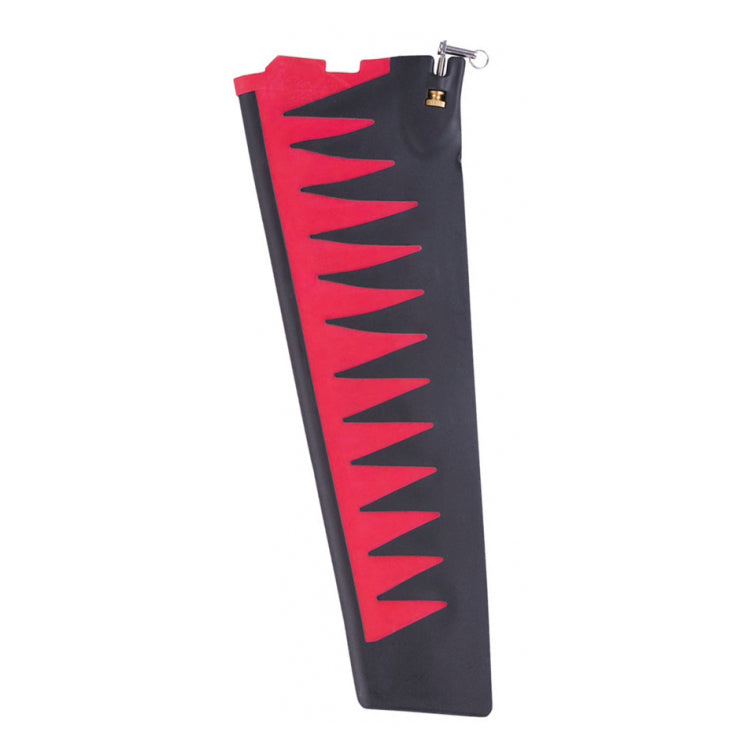 A Hobie ST Turbo Fin in black and red on a white background.