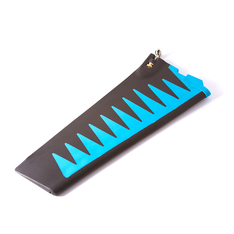 A black and blue plastic bag with triangles on it, suitable for Hobie ST Fin - Replacement and GT Drives.