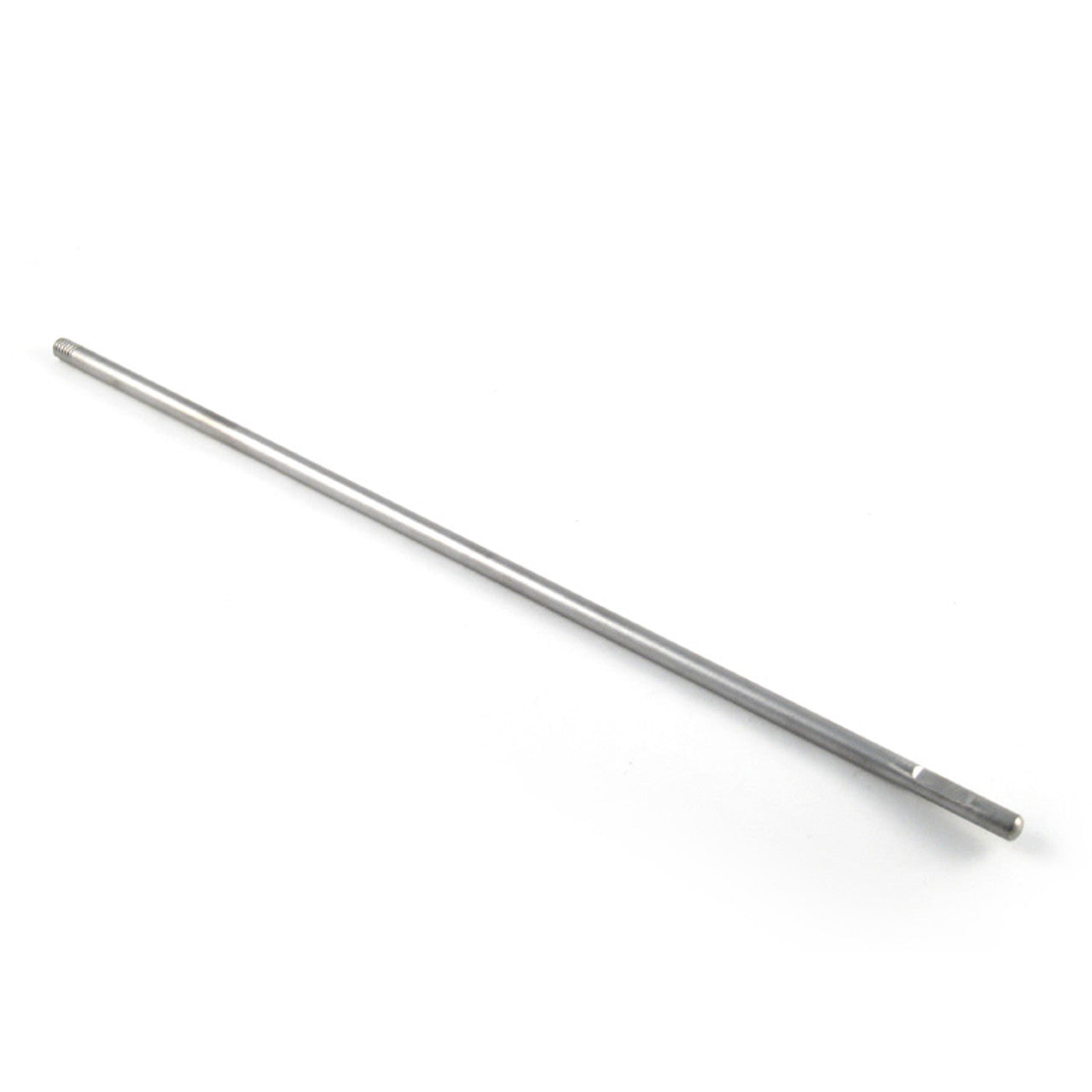 The Mast Rod - V2 / GT by Hobie is a long, cylindrical metal rod with a smooth surface and a flat end, resembling the sleek design of Mirage drives. The rod is silver in color and positioned diagonally against a white background.