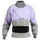 A Kokatat women's Stoke Dry Top (Hydrus 3.0) in purple and grey.