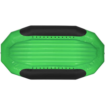 Top view of a black-trimmed NRS Otter Series Raft, octagon-shaped with a ribbed interior, designed for outfitter-grade performance.
