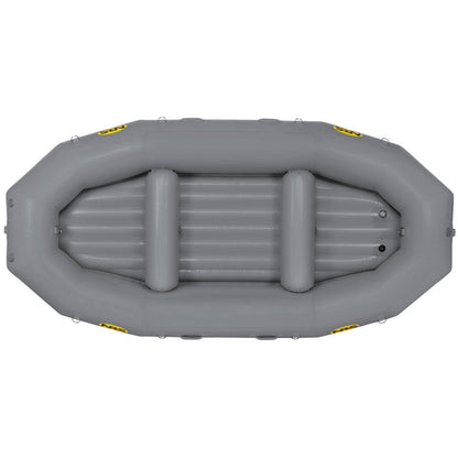 From the NRS Otter Series, this gray inflatable raft with multiple air compartments and two seats promises outfitter-grade performance. It's made with durable Pennel Orca fabric, ensuring superior reliability for aquatic adventures.