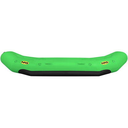 The inflatable kayak combines a bright green design with a sturdy black base and showcases the iconic NRS yellow logo, offering outfitter-grade performance akin to the NRS Otter Series Rafts. Made from durable Pennel Orca fabric, it promises both reliability and adventure.