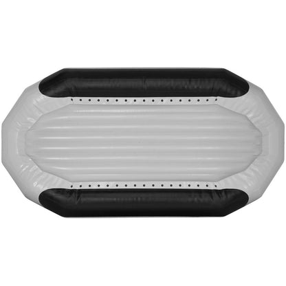 The NRS Otter Series Rafts, made with Pennel Orca fabric and designed in a durable black and white rectangular style, features a ribbed floor for outfitter-grade performance when viewed from above.