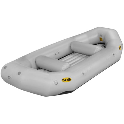 The NRS Otter Series Rafts inflatable gray model features two interior seats and the NRS logo for outfitter-grade performance, ensuring durability and reliability on every adventure.