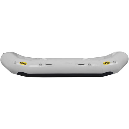 NRS's Otter Series Rafts, made from durable Pennel Orca fabric, are outfitter-grade inflatables featuring yellow "NRS" logos on both sides and showcased against a plain white background.