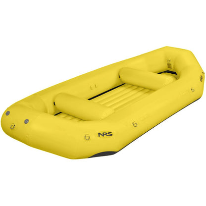 The NRS Otter Series Rafts feature a bright yellow inflatable design, outfitter-grade performance, a rectangular shape with multiple air chambers, and two interior benches for durability and reliability on every adventure.