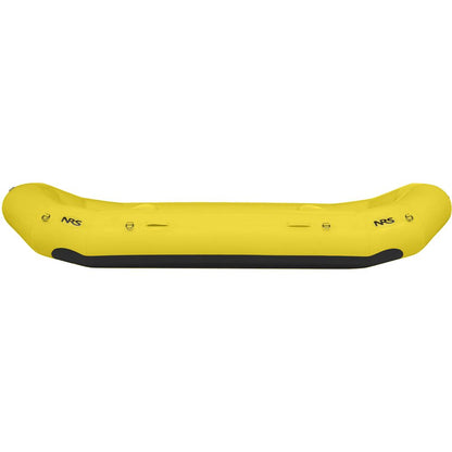 The NRS Otter Series Rafts feature a yellow inflatable design with Pennel Orca fabric, a black bottom, logos on both ends, outfitter-grade performance, and multiple side attachment points—ideal for adventurous outings.